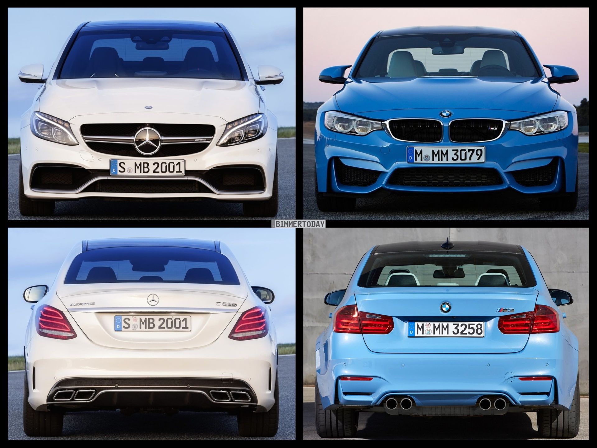 BMW M3 F80 Mercedes C63 S AMG 2014