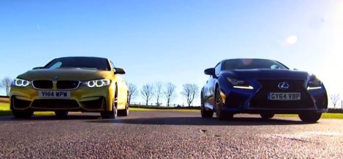 Fifth Gear Drag Race Between BMW M4 vs Lexus RC F