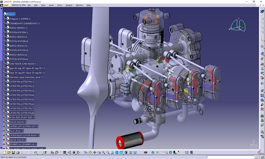 catia boxer engine design