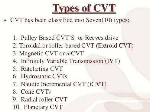 continuously variable transmission types